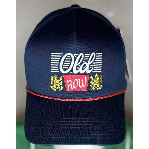 new Old Row Beer Logo Rope Snapback Cap Hat Blue Retro 80s-90s Golf New With Tag - Picture 1 of 4